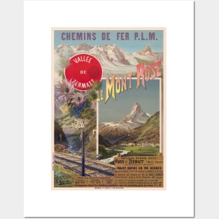 Le Mont Rose Switzerland Vintage Poster 1891 Posters and Art